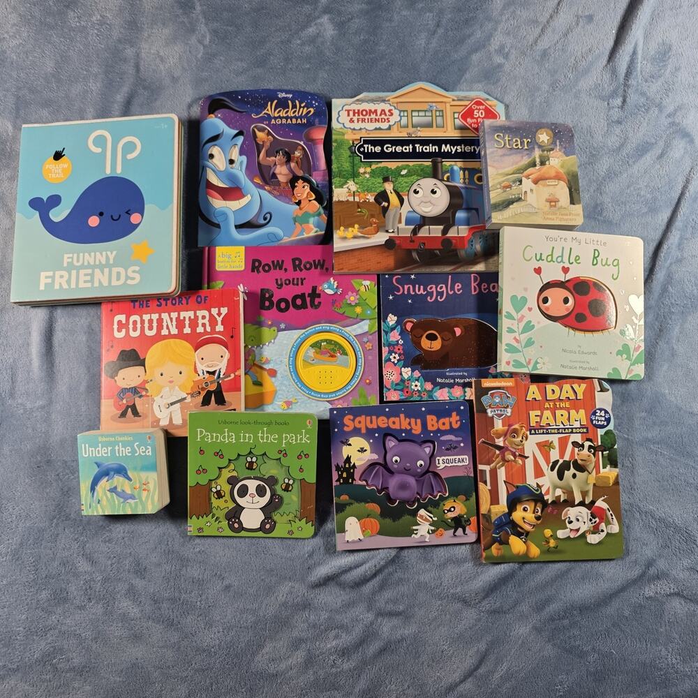 NEW Lot 12 Kids Board Books Disney Thomas Paw Patrol Usborne Sound Lift Flap